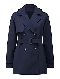 Rhea Petite Hooded Water Resistant Trench
