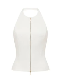 Paris Zip-Front Halter Top