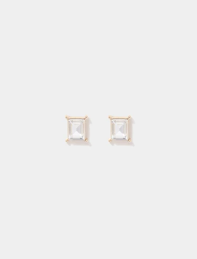 Billie Baguette Stone Stud Earrings