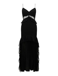 Lara Pleated Ruffle Maxi
