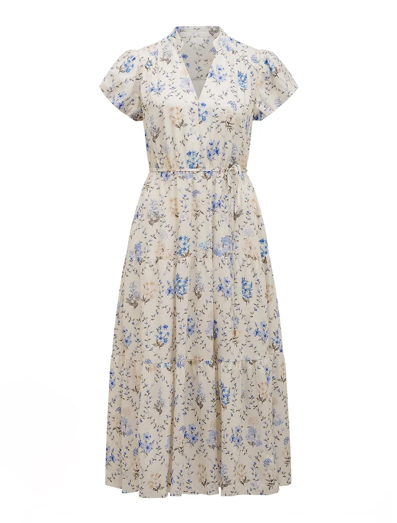 Jacqueline Petite Puff-Sleeve Midi Dress