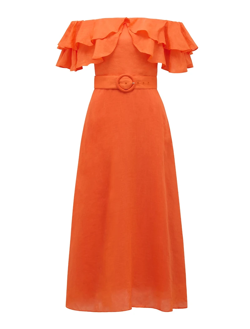 Jemima Petite Ruffle Midi Dress