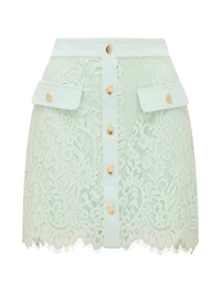 Lola Button Lace Mini Skirt