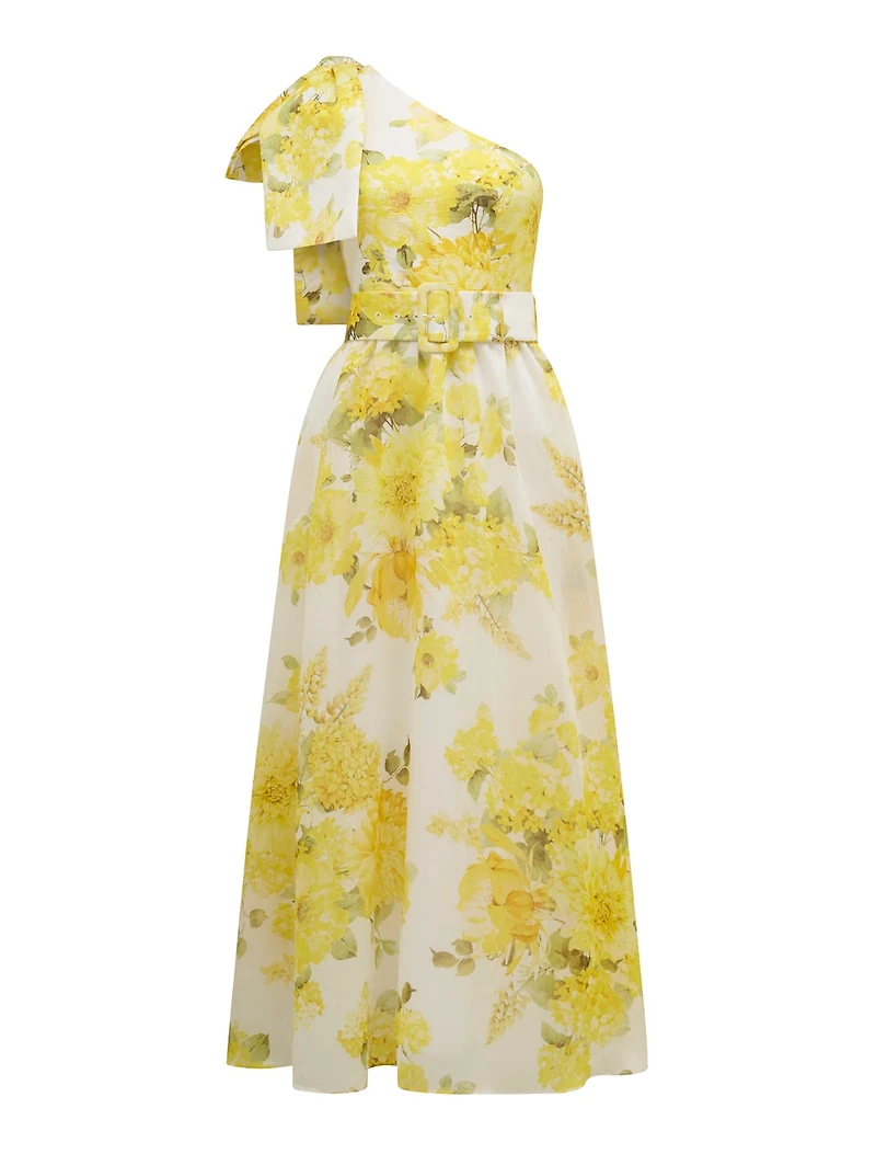 Lisa One Shoulder Ruffle Dress