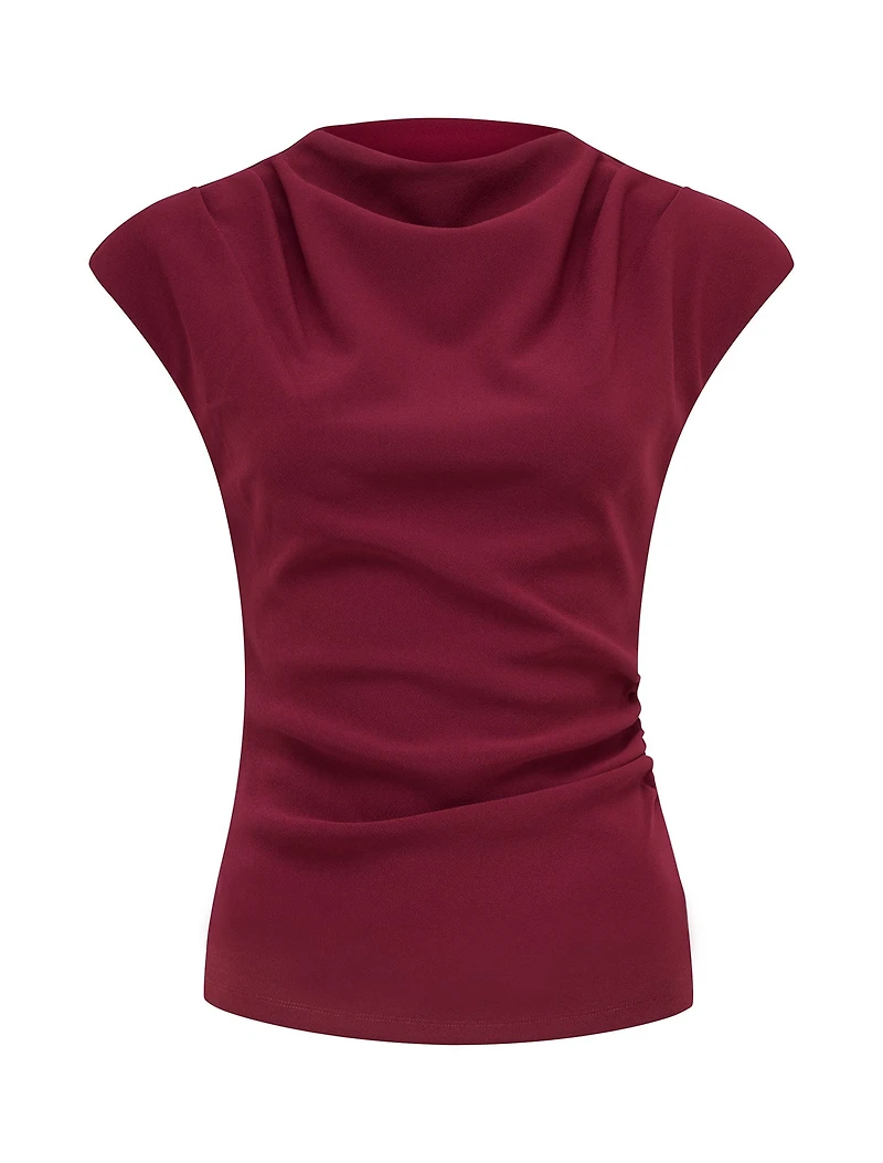 Leenah High-Neck Crepe Top