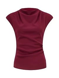 Leenah High-Neck Crepe Top
