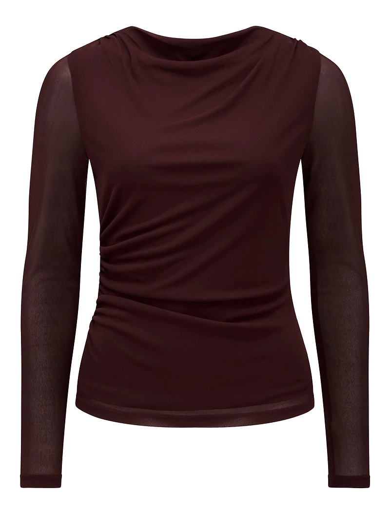 Raegan Ruched Mesh Top