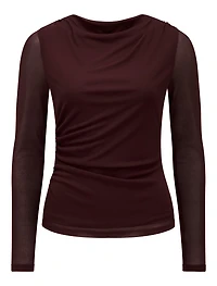 Raegan Ruched Mesh Top