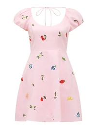 Clara Embroidered Linen Mini