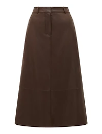 Jaelyn Vegan Leather Midi Skirt