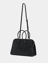 Lacey Faux Suede Bowler Bag
