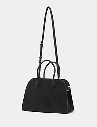 Lacey Faux Suede Bowler Bag