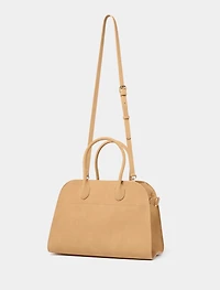 Lacey Faux Suede Bowler Bag