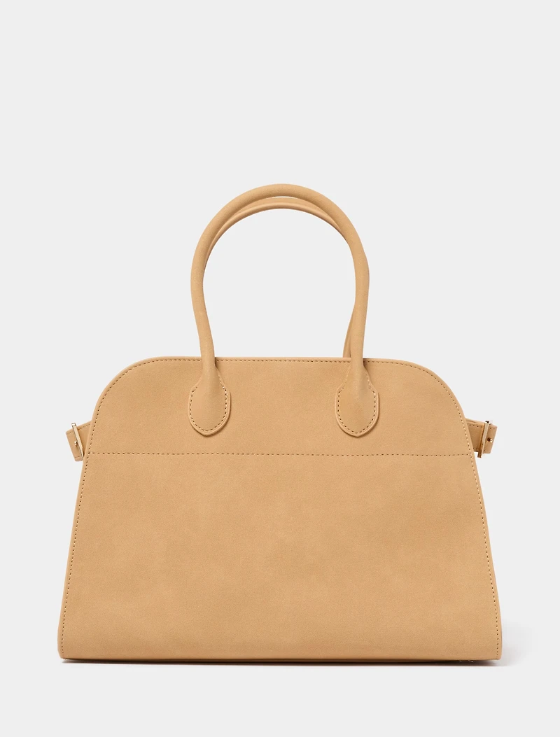 Lacey Faux Suede Bowler Bag