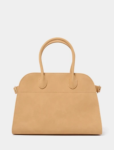 Lacey Faux Suede Bowler Bag