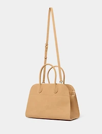 Lacey Faux Suede Bowler Bag