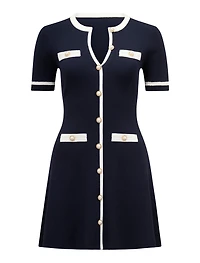 Kerry Petite Contrast Knit Mini Dress