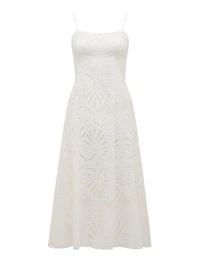 Molly Petite Embroidered Midi Dress
