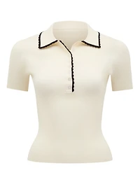 Reagan Contrast Trim Polo Top