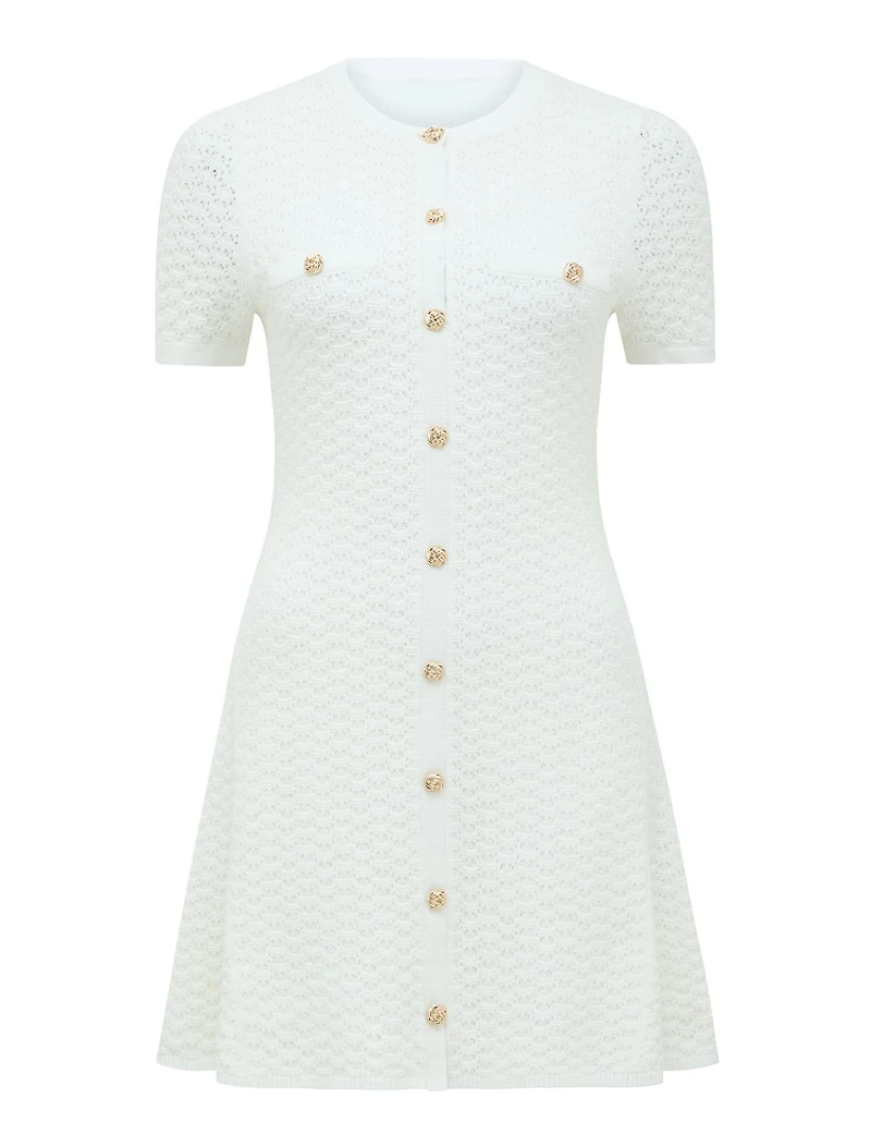 Rosa Stitch Interest Knit Mini Dress