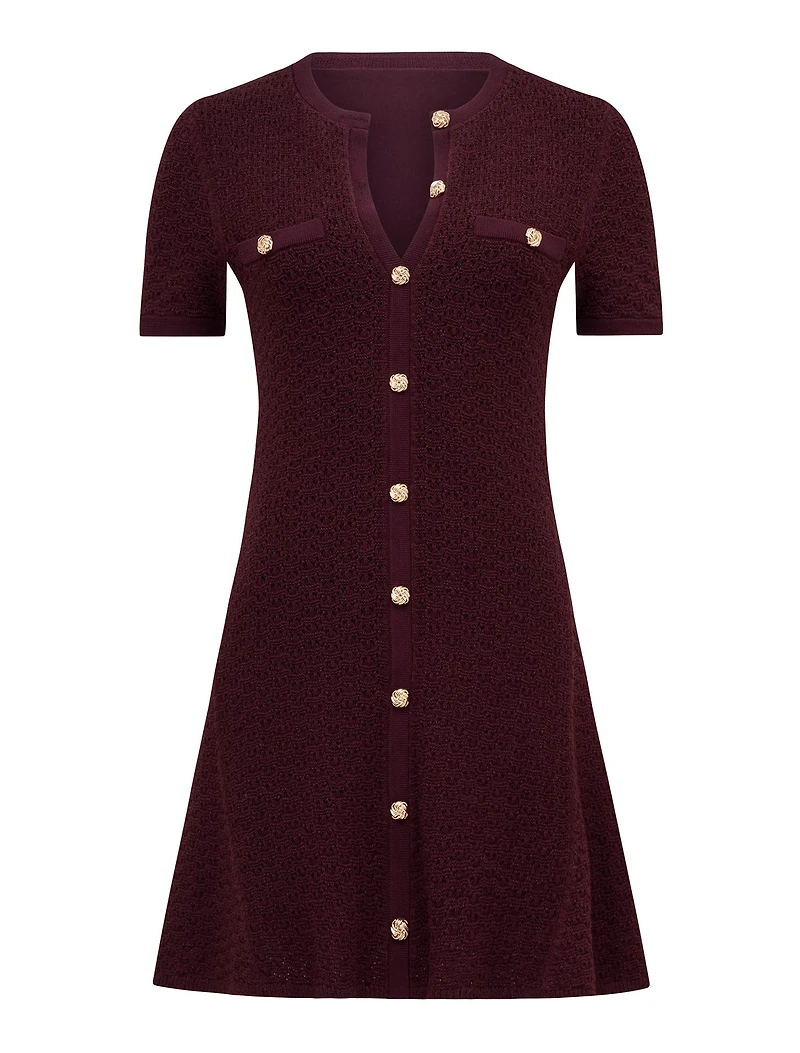 Rosa Stitch Interest Knit Mini Dress