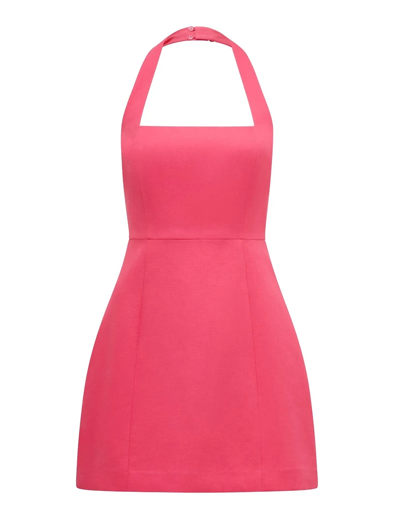 Stevie Halter Neck Linen Mini Dress