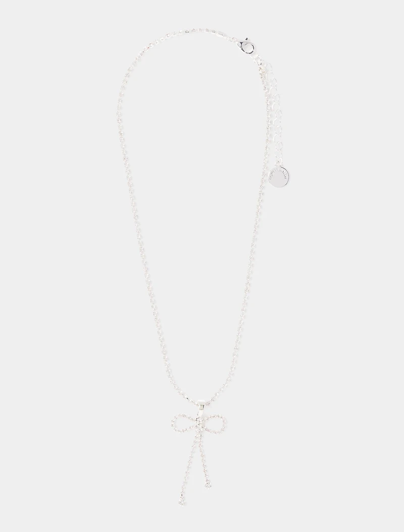 Cindy Crystal Bow Necklace
