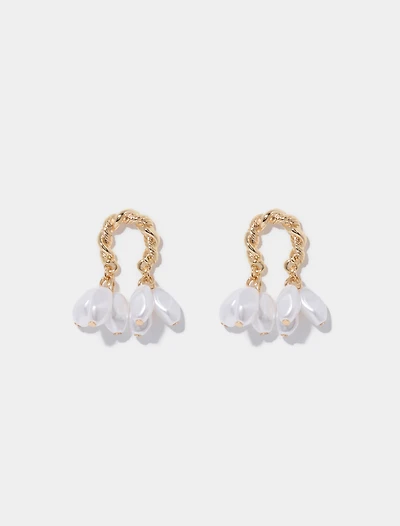 Parker Pearl & Metal Hoop Earrings