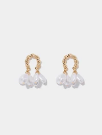 Parker Pearl & Metal Hoop Earrings