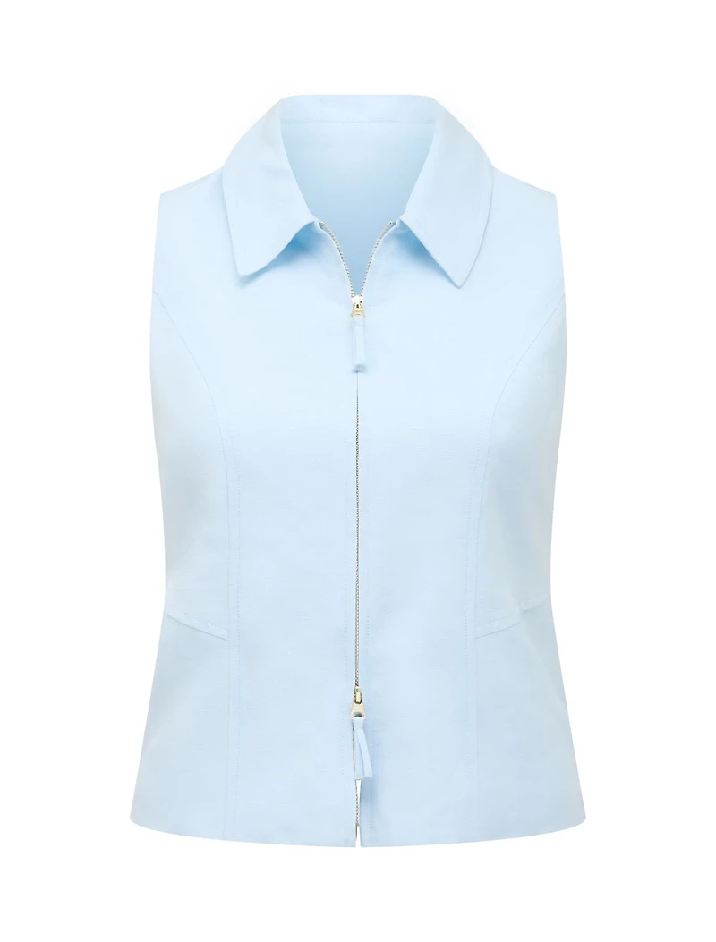 Felicity Petite Zip Front Halter Top