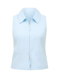 Felicity Petite Zip Front Halter Top