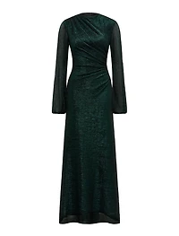 Kristen Long Sleeve Plisse Maxi Dress