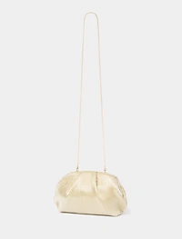 Pat Plisse Ruched Frame Clutch