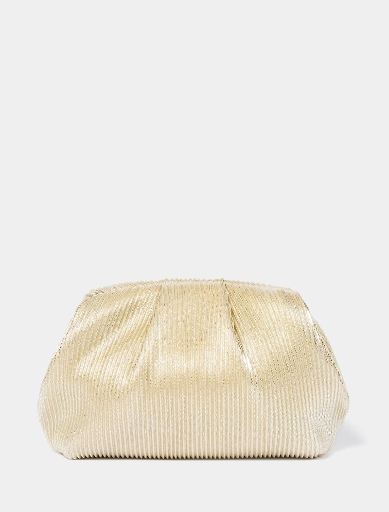 Pat Plisse Ruched Frame Clutch