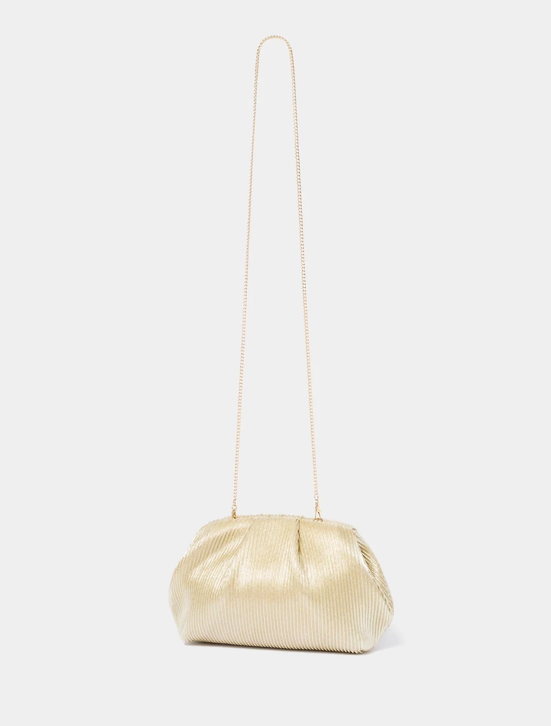 Pat Plisse Ruched Frame Clutch