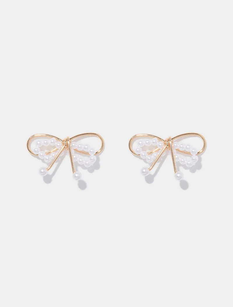 Sage Bow & Metal Earrings