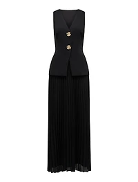 Larissa Pleated Vest Maxi Dress