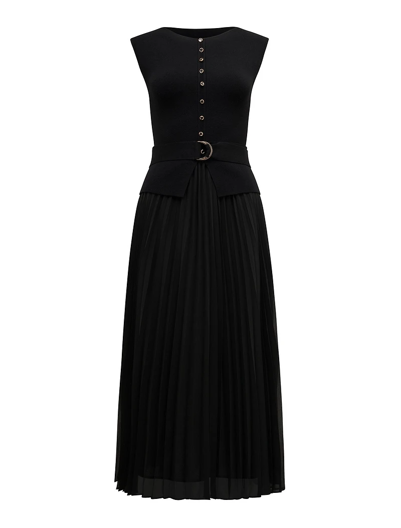 Lelani Petite Pleat Hem Midi Dress