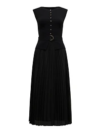 Lelani Petite Pleat Hem Midi Dress