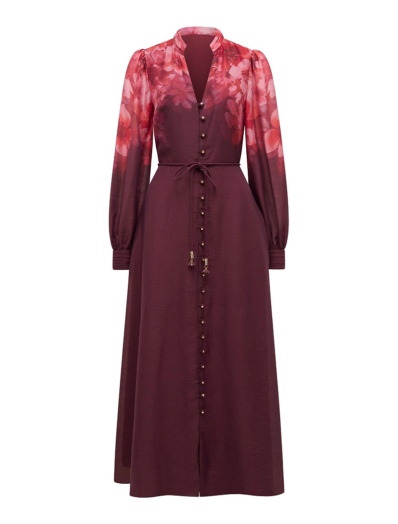 Camilla Long-Sleeve Printed Midi Dress