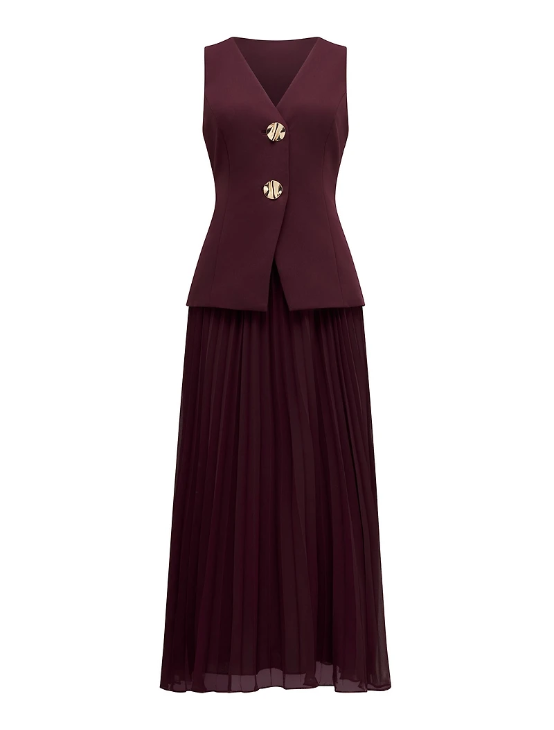 Larissa Petite Pleated Vest Maxi
