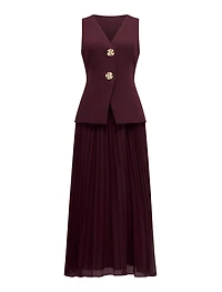 Larissa Petite Pleated Vest Maxi