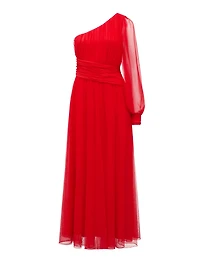 Jennifer One-Shoulder Tulle Maxi Dress