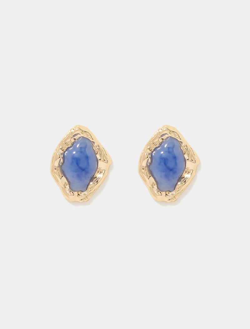 Signature Samara Organic Stone Stud Earrings