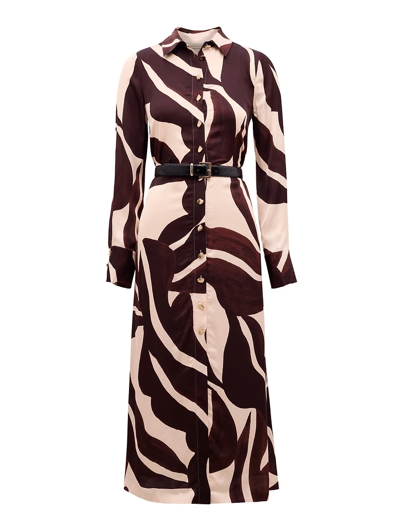Elliana Printed Satin Midi Dress