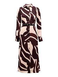 Elliana Printed Satin Midi Dress