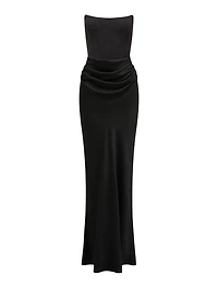 Isra Drape Strapless Maxi Dress