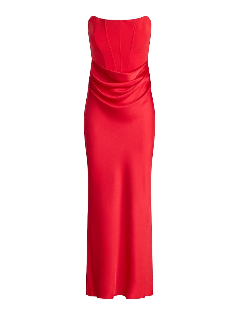 Isra Drape Strapless Maxi Dress