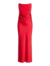 Isra Drape Strapless Maxi Dress