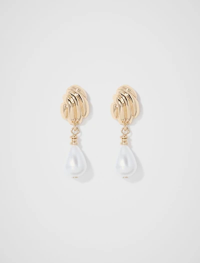 Bronte Shell Pearl Drop Earrings